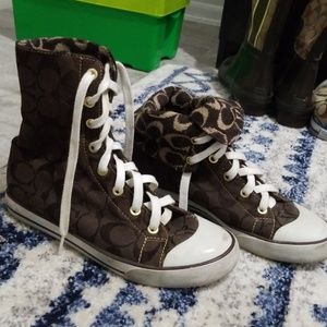 Vintage Coach Signature High Top Sneakers